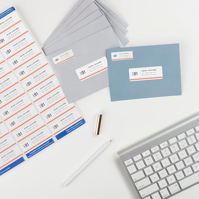Avery Easy Peel Printable Address Labels with Sure Feed, 1" x 2-5/8" Customizable Stickers, White, 15,000, Great for Mailing, Shipping, and More (5-Pack of 5160)