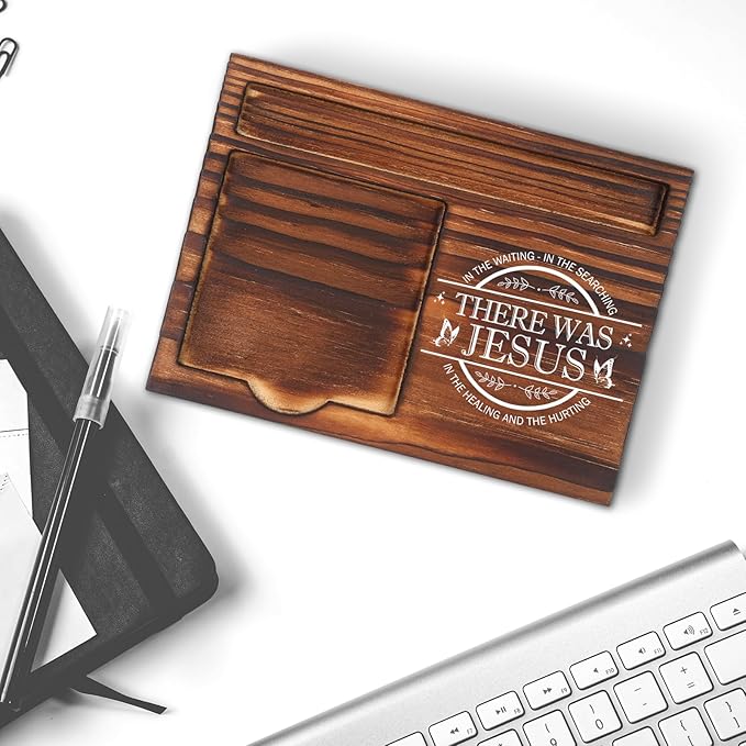 There was Jesus Gifts for Christians, Inspirational Gifts for Faith-Based Individuals, Ideal for Church Religious Celebrations Events, Self-Stick Note Pad Holder for Desk Organization VN415