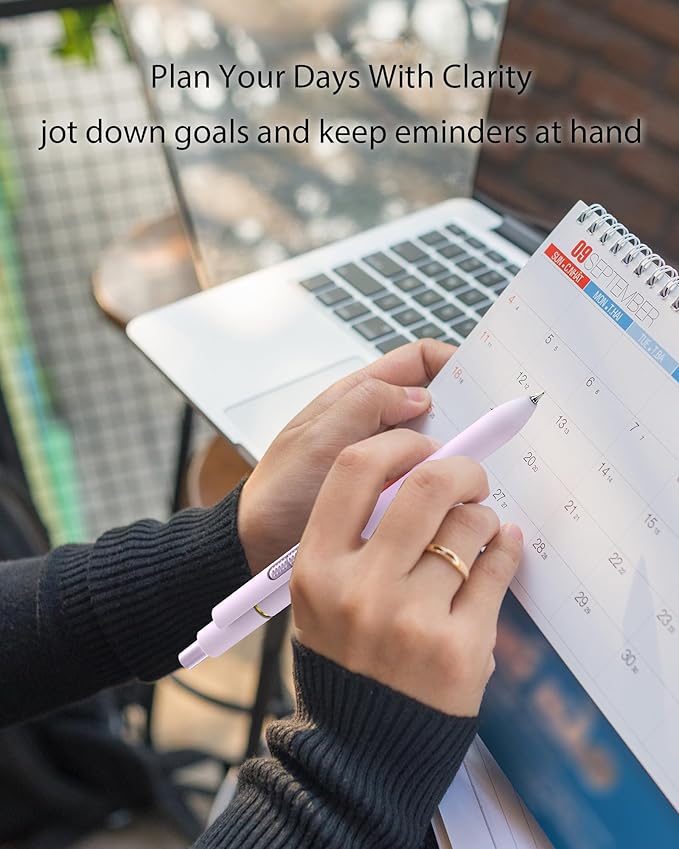 16 Pcs Gel Ink Pens, 0.7mm Fine Point for Smooth Writing Journaling Pens, Black Quick-Dry Long Lasting Fidge Pens, Cute School Office Supplies Gifts for Women (16Pcs Morandi＋Vintage-Black Ink)