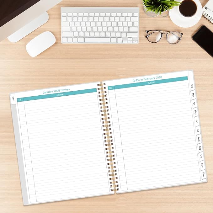 2026-2027 Monthly Planner - 18 Monthly Calendar, January 2026 - June 2027, Two Pages Per Month, 9" x11" Planner with Tabs, Strong Twin-Wire Binding, Inner Pocket, Rose Flowers