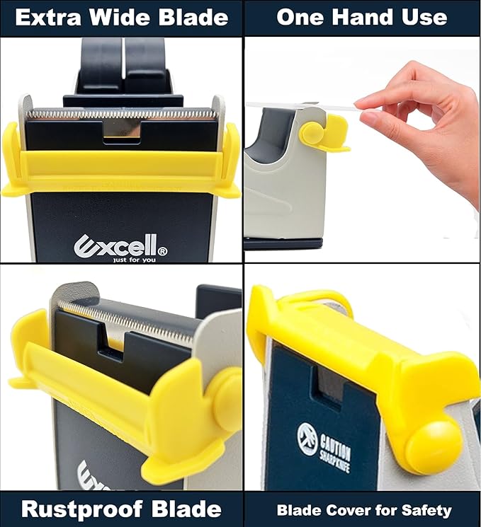 MDJ Excell Premium Steel 3 inch Core Metal Multi-Roll Desktop Tape Dispenser for Masking, Packing, Shipping, Packaging, and Painter (1-inch Wide)