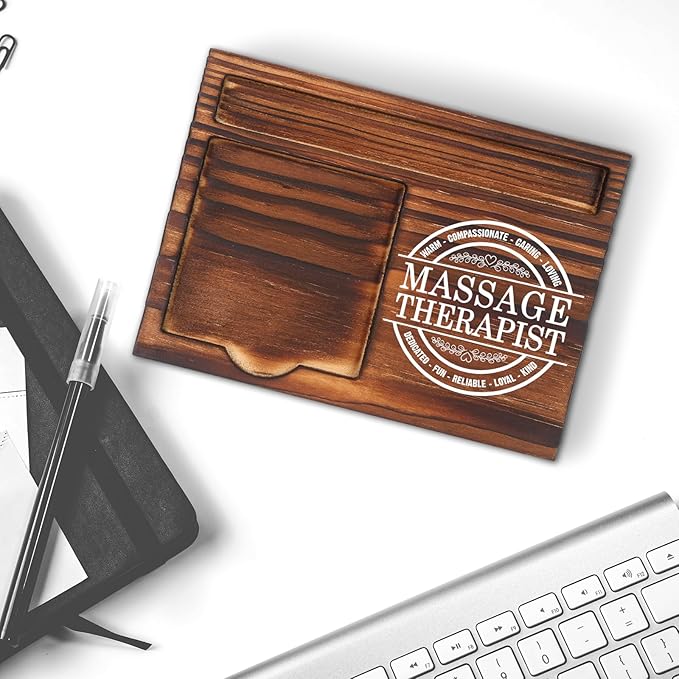 Thank You Gifts for Massage Therapist Women, Spa Staff Gifts Idea, National Massage Therapy Week Healthcare Therapist Gift, Self-Stick Note Pad Holder for Desk Organization VN429