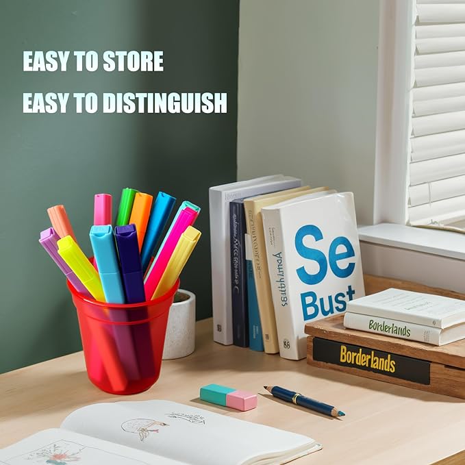 12pc Bible Highlighters And Pens No Bleed Through Assorted Colors, Cute Highlighter For Journaling, Candy Cute Pastel Highlighter