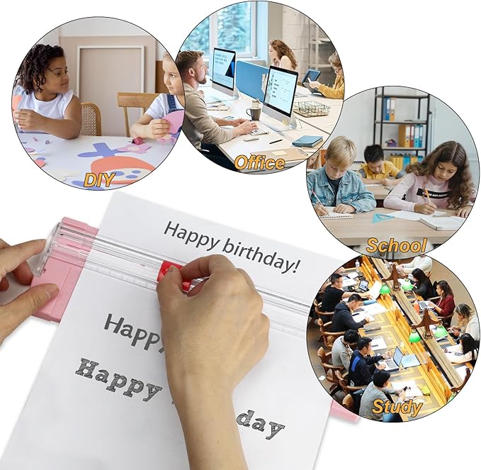 Mini Paper Cutter, Straight Small Paper Trimmer with Side Ruler for Scrapbooking Craft, Paper, Coupon, Label, Cardstock