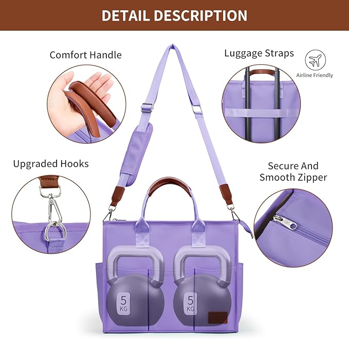 Fancy Forest Utility Work Tote Bags for Women With Compartments & Zipper,Large Canvas Tote Pruse Cossbody for College, Travel