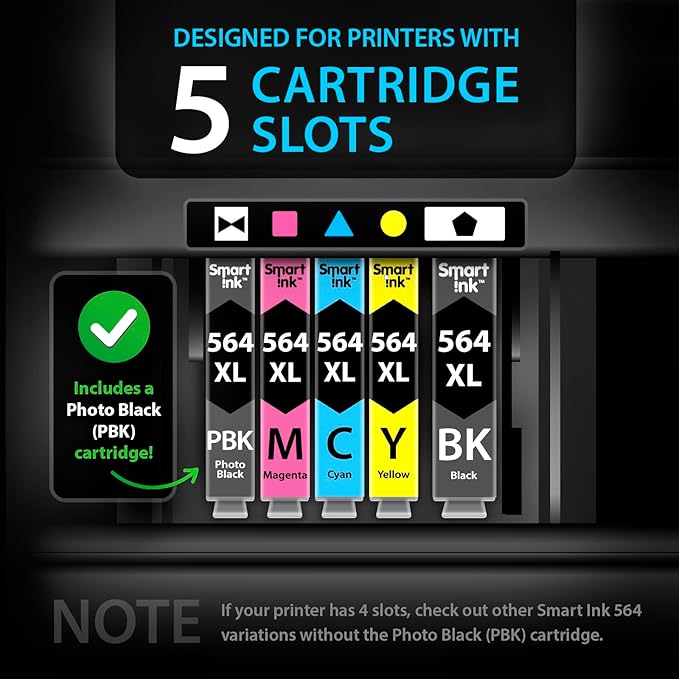Smart Ink Compatible Ink Cartridge Replacement for HP 564 XL 564XL High Yield 10 Combo Pack (2 Black, 2PBK & 2 C/M/Y) for Photosmart 6525 6520 7520 5520 7510 5510 7525 DeskJet 3520 3522 OfficeJet 4620