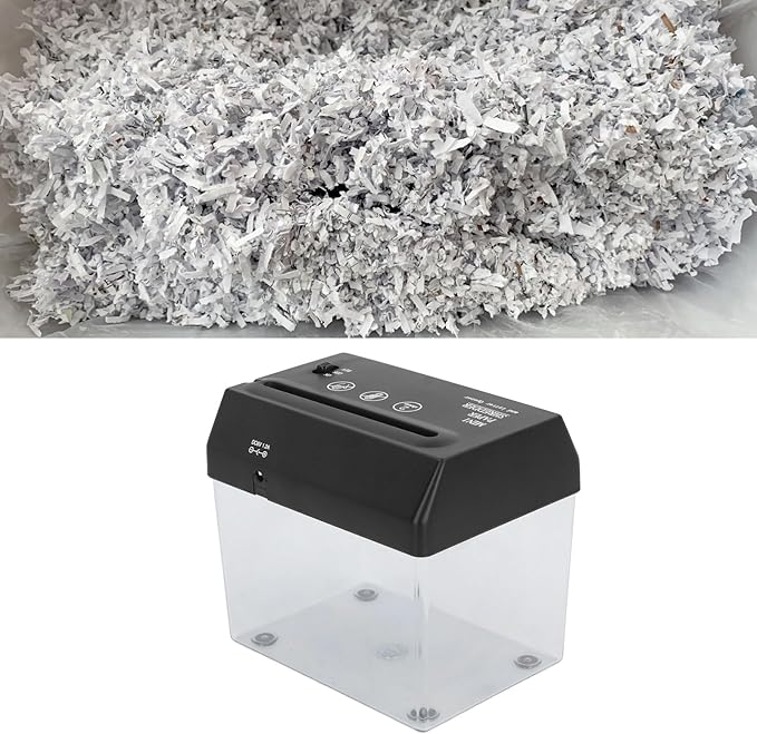 Mini Hand Shredder Portable Paper Shredder with High Security 12 Sheet Micro Cut Entry for Office School Home Use Shred Bills Receipts