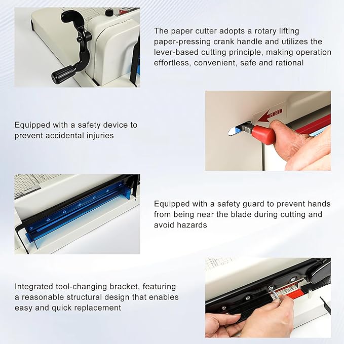 Easy to Use 12'' Metal Guillotine ，Heavy Duty Paper Cutter with Safety Blade Lock，Paper Slicer with Metal Base,Stack Paper Trimmer,Can Cut 400 Pieces of Paper，Perfect for Office，School
