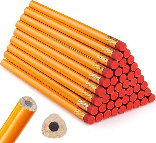 48 Pcs Jumbo Pencil, Wooden Pencil with Black Core for Carpenters Construction Workers Woodworkers Framers Beginners Students Teachers DIY Project(Orange)