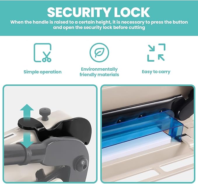 17 Inch Heavy Duty Paper Cutter, Guillotine Paper Cutter for A3 Paper, Stack Trimmer 400 Sheet Capacity, Solid Steel Construction for Office Home School Bulk Cutting