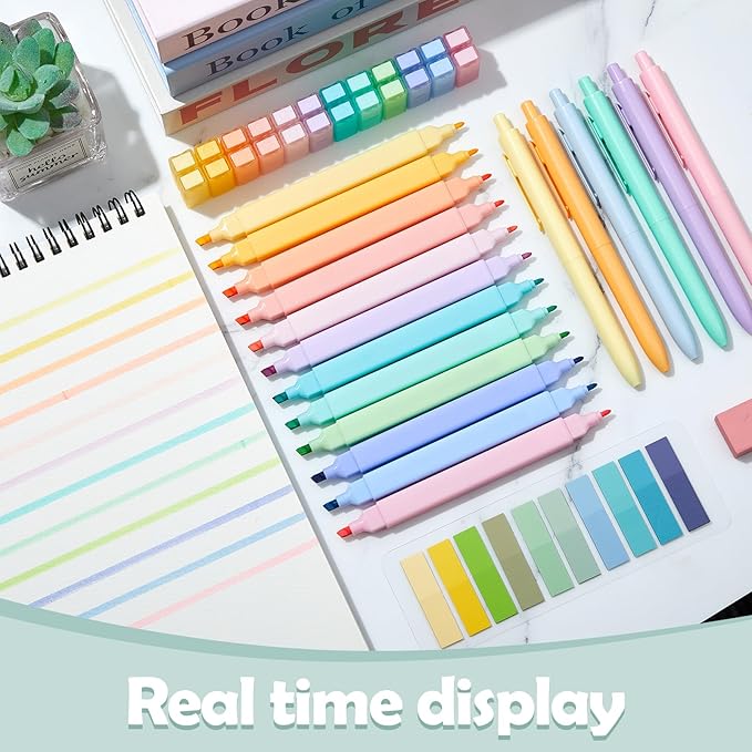 Jutom 38 Pcs Bible Journaling Study Kit for Women, Book Annotation Supplies with Highlighters Pens, Tabs, Sticky Notes, Markers for Christian Office Bible Study Supplies(Bright Color,Square)