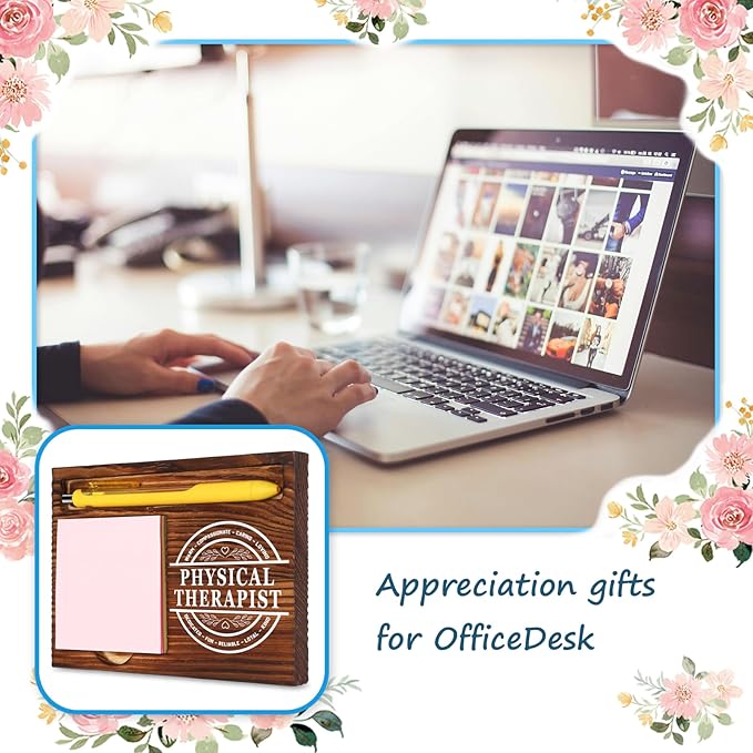 Thank You Appreciation Gifts for Physical Therapists, Ideal Gifts for Therapist Therapy Professionals, National Physical Therapy Month Gift, Self-Stick Note Pad Holder for Desk Organization VN391