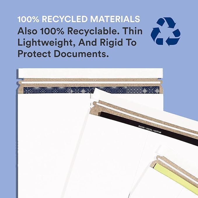 BOX USA StayFlat Mailer, 11"L x 13.5"W, Pack of 100 | Stayflats Envelope Keeping Photo, Document, Artwork Protected During Mailing and Shipping, 11x13.5