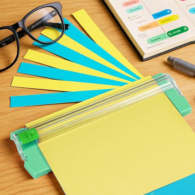 Mini Paper Cutter, Straight Small Paper Trimmer with Side Ruler for Scrapbooking Craft, Paper, Coupon, Label, Cardstock