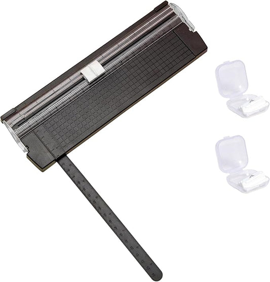 Paper Cutter Slider Guillotine,A5 Paper Slicer Trimmer with 3 Security Blader for Scrapbooking Craft, Photo, Coupon, Label, Cardstock (Black)