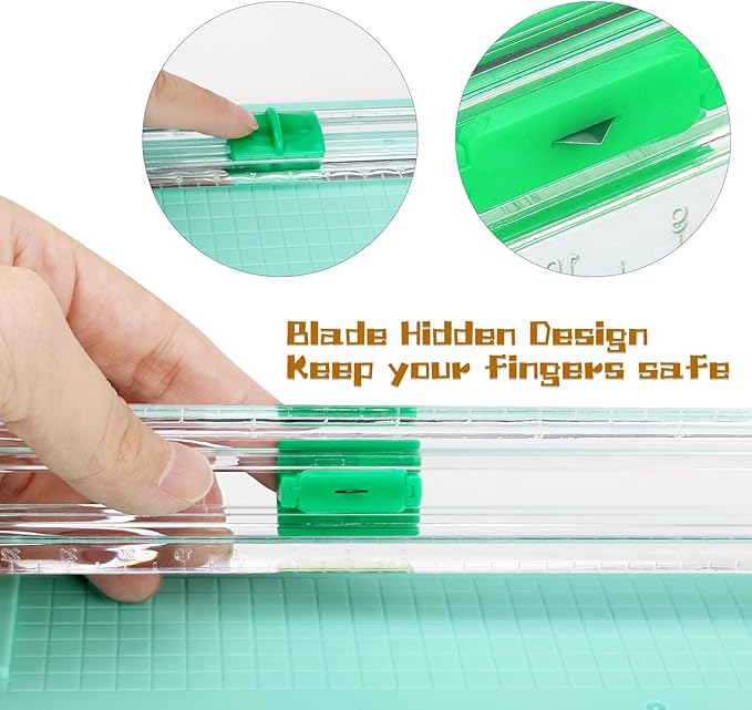 Mini Paper Cutter, Straight Small Paper Trimmer with Side Ruler for Scrapbooking Craft, Paper, Coupon, Label, Cardstock