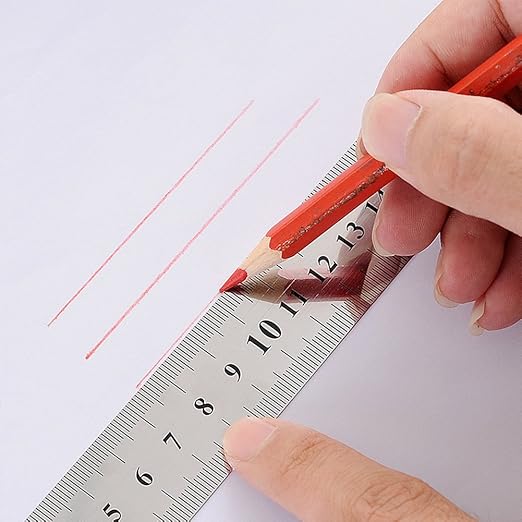 ZZTX Metal Ruler Stainless Steel Ruler Straight Edge Measuring Tool 6 Inch +12 Inch + 16 Inch 6 Pack Set