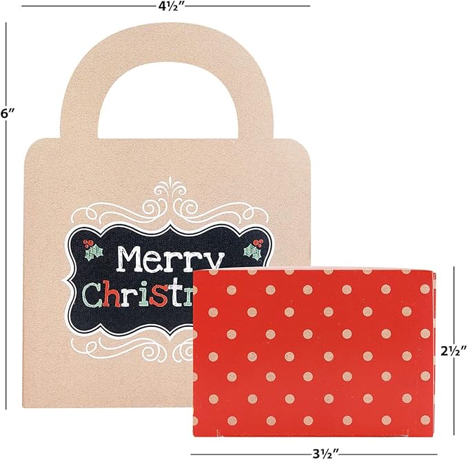 Current Kraft Christmas Money Dispenser and Gift Set, 2-1/2 x 3-Inch Bill Holders with Holiday Cash Box for Kids, Includes 60 Seals to Join Bills