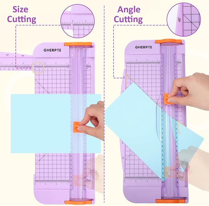 A4 Paper Cutter -12 Inch Paper Trimmer with 2pcs Replacement Blades with Safeguard Side Rulerfor Cut Gift Card,Coupon,Label, Cardstock,Photo