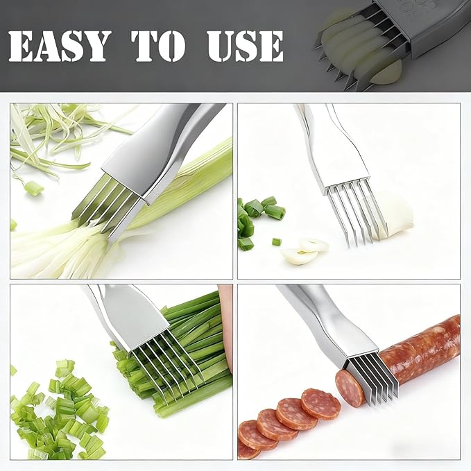 Perfect Garnishes in Seconds! Silk Shredder Knife & Vegetable Cutter, Upgraded Tool for Green Onion, Garlic, Carrot & Cucumber | Multifunctional Kitchen Slicer (1Pack)