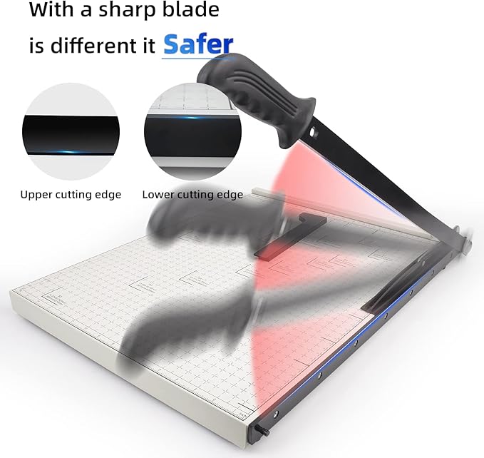 Paper Cutter B3 Stack Paper Trimmer Guillotine Heavy Duty Metal Base, 21" Cutting Length with Guard Rail Safety Blade Lock, 10-Sheet Capacity, Guillotine Paper Slicer Cutter for Office School