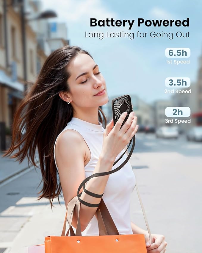 Gaiatop Portable Handheld Fan, 3 Speed LED Makeup Mirror with Light, Folding Stand for Desktop, Rechargeable Mini Personal Fans Small Travel Essentials Gifts for Women Girls