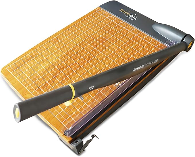 Westcott 15'' TrimAir Wood Guillotine Paper Cutter & Paper Trimmer, 30 Sheet (15107)