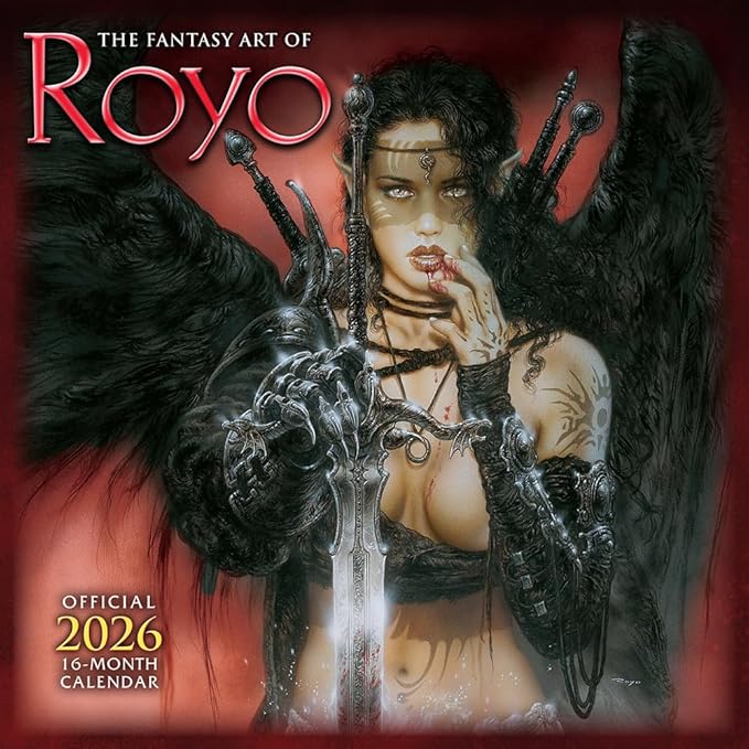 The Fantasy Art of Royo 2026 Wall Calendar, 16-Month Dark Fantasy Art & Illustration Calendar, 12" x 12", Monthly Calendar 2026 Planner with Large Grids for Office or Home, Includes 2025 Bonus Months