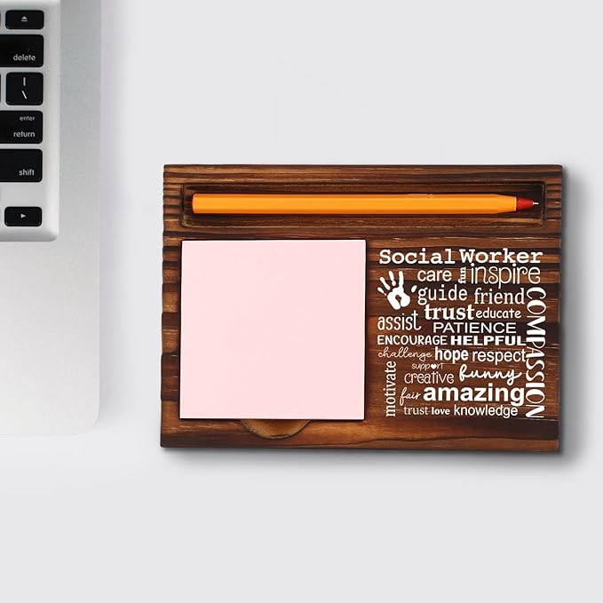 Thank You Social Worker Gifts for Women Men, Appreciation Gift for Social Worker, Birthday Christmas Retirement Graduation Gifts for Social Workers,Retro Self-Stick Note Pad Holders XB467