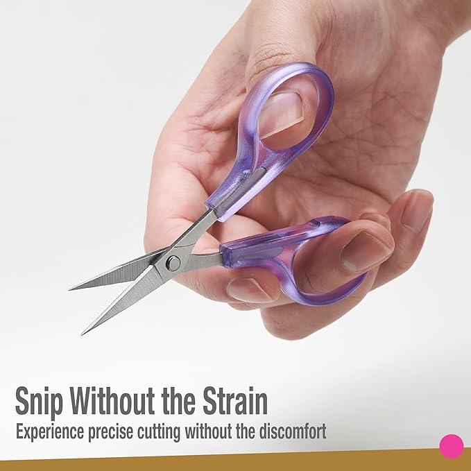 Beaditive High Precision Detail Scissors Set (2-Pc) Sharp, Fine Tips | Paper Cutting, Scrapbooking, Sewing, Crafting | Stainless Steel | Protective Cover (Jelly)