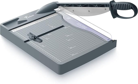 Firbon 12" Guillotine Paper Cutter, Heavy Duty 30-Sheet Capacity Trimmer for Cardstock, Photos, Scrapbooking, Office, Classroom, Studio (Gray)