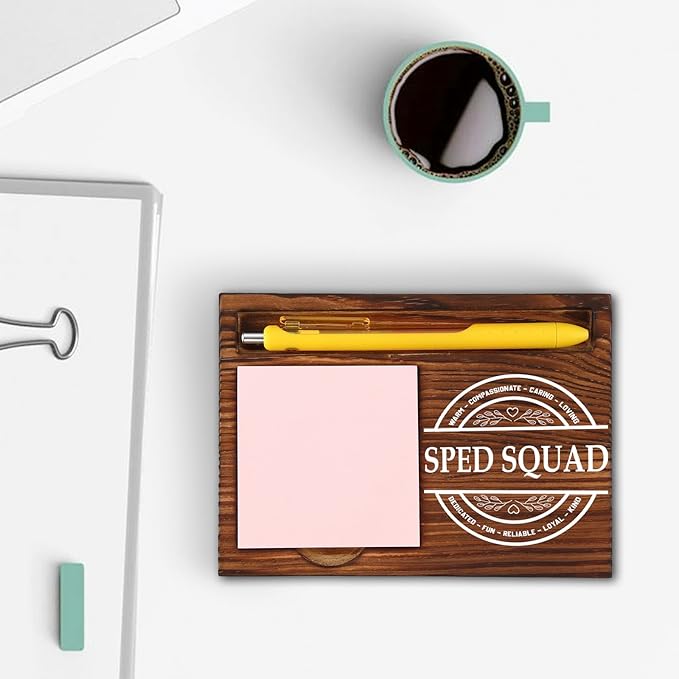 Thank You Appreciation Gifts for SPED Squad, Ideal Gifts for SPED Squad Teachers, Educators, Teacher Appreciation Week, Special Education Day Gift, Desk Retro Note Pad Holder VN390