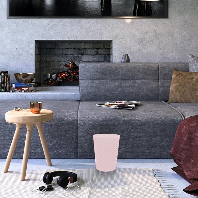 DAJITRE 1.8 Gallon Small Trash Can Wastebasket Recycling Bin Slim Profile for Compact Spaces Bathroom, Office, Bedroom, Kitchen (1.8 Gallon-2pack, Pink)