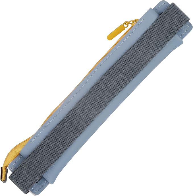 LuFOX 2-Pack PU Leather Pen Pencil Pocket Case Sleeve Holder Pouch with Elastic Band for Book Notebook Bible (Pink and Blue)