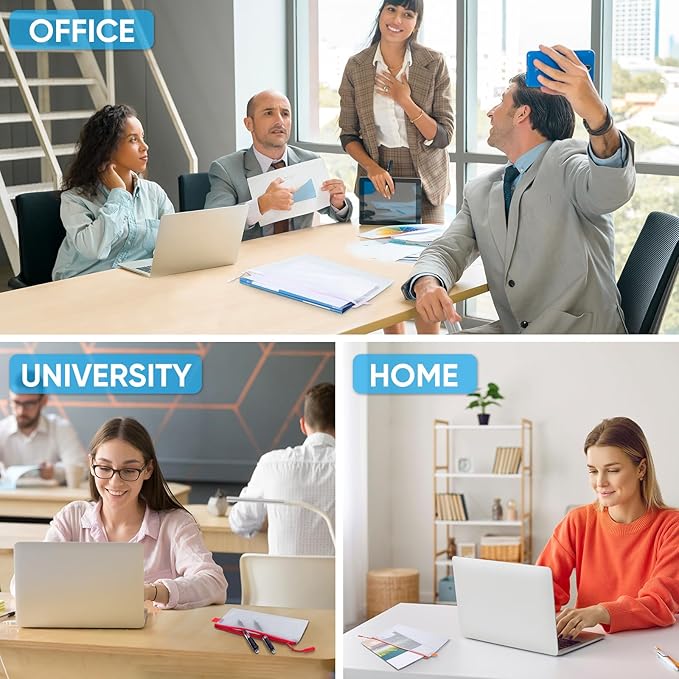 BALEINE 24PK Mesh Zipper Pouch Bags, Waterproof Clear Zipper Bags, Multiple Colors Plastic Mesh Bag File Bag for Organization, Suitable for Office Supplies, Home, Travel (24 PK, Multi 8 Sizes)