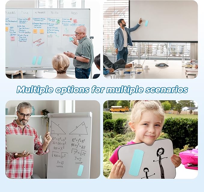 Ddaowanx Whiteboard Eraser, Magnetic Dry Erase Eraser, Glass Board Eraser,School and Office Supplies, Pack of 2 (Light Blue)