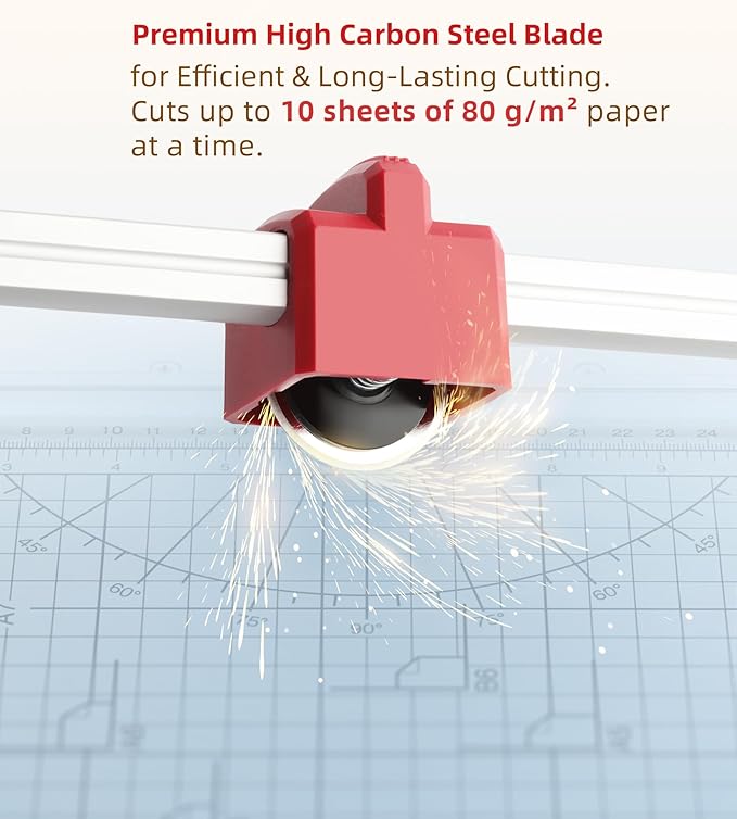 Firbon 12" Rotary Paper Trimmer with Replaceable Blade, Heavy Duty 10-Sheet Capacity Cutter for Cardstock, Photos, Scrapbooking, Office, School & Studio