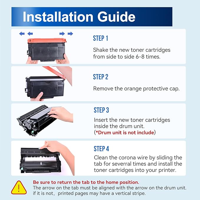 InkNI Compatible TN850 Toner Cartridge Replacement for Brother TN850 TN820 TN880 High Yield Compatible for Brother DCP-L5600DN HL L5000D HL L5200DW HL L6200DW L5850DW L6700DW Printer (Black, 4-Pack)