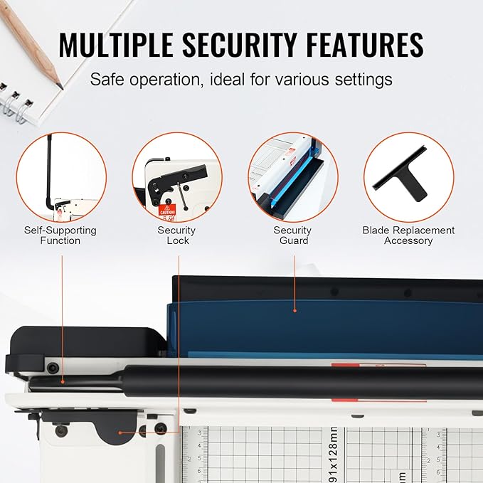 VEVOR Industrial Paper Cutter A3 Heavy Duty Paper Cutter 17 Inch Paper Cutter Heavy Duty 500 Sheets Paper with Clear Cutting Guide for Offices, Schools, Businesses and Printing Shops