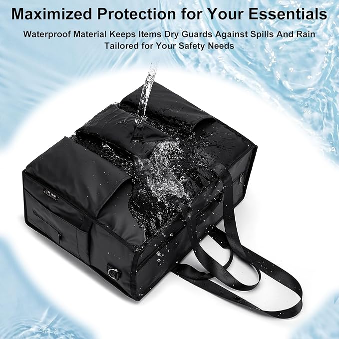 KEBEIXUAN Tote Bag for Women Work, Laptop Bag with Thick Bottom, Waterproof, 22 Pockets for Teacher, Nurse, Professionals