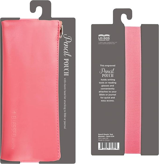 Bible and Journals Pencil - Pen Pouch for Storing Bible Highlighter, Reading Glasses - Leather Cross Pencil Case Bag with Elastic Band for Books, Bibles, Journals - Bible Study Gifts for Women and Men