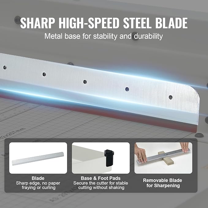 VEVOR Industrial Paper Cutter A3 Heavy Duty Paper Cutter 17 Inch Paper Cutter Heavy Duty 500 Sheets Paper with Clear Cutting Guide for Offices, Schools, Businesses and Printing Shops