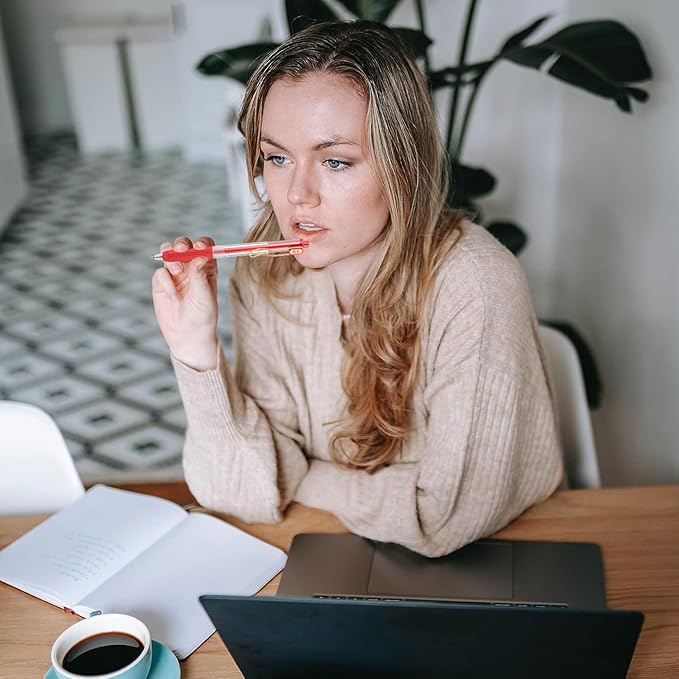 Aozora 20 Pack Red Gel Pens Fine Point Smooth Writing Pens Retractable Red Ink Pen with Soft Grip 0.5mm Quick Dry Office School Supplies Gold Clip