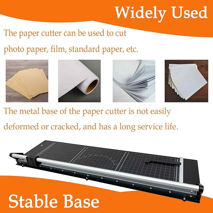 36" Rotary Paper Trimmer Cutter, Gliding Cutters with Mental Structure, Bi-Directional Cutting Blade, for Cutting Photo Paper, Film, Standard Paper, with 2 Spare Blades