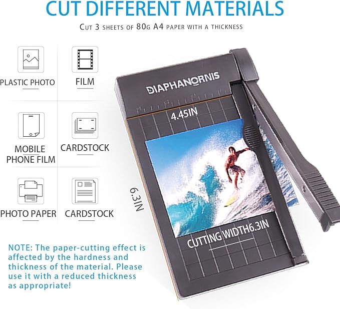 Mini Paper Trimmer,Guillotine Compact Paper Cutter, 1/4-Inch Grid for Precision Cutting, Straight Cuts Up to 3 Sheets, Perfect for Photos,Coupons,Card Making and Small Craft Projects (Grey)