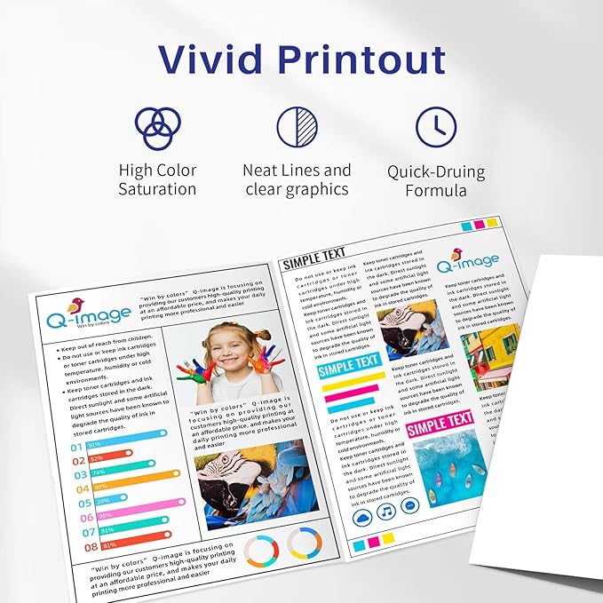 Q-image LC406XL LC406 Ink Cartridges to Use with MFC-J4335DW MFC-J4345DW MFC-J4535DW MFC-J5855DW MFC-J5955DW MFC-J6555DW MFC-J6955DW Inkvestment Tank All-in-One Printer (Black, Cyan, Magenta, Yellow)