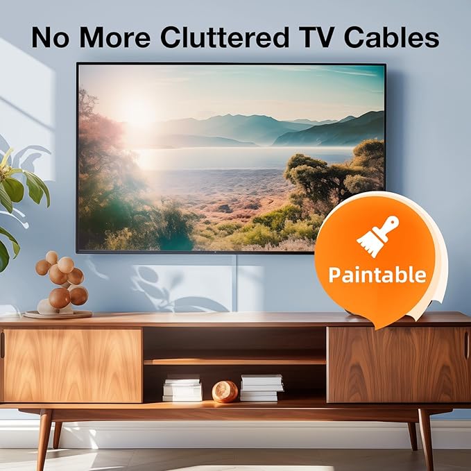 Delamu Cable Hider, 315in Cord Hider Cord Covers for 1 Wire on Wall, Premium Wire Covers for Cords, Cable Cover Organizer, TV Wires Hiders for Wall Mounted Tv, L15.7X W0.55x H0.4in, White