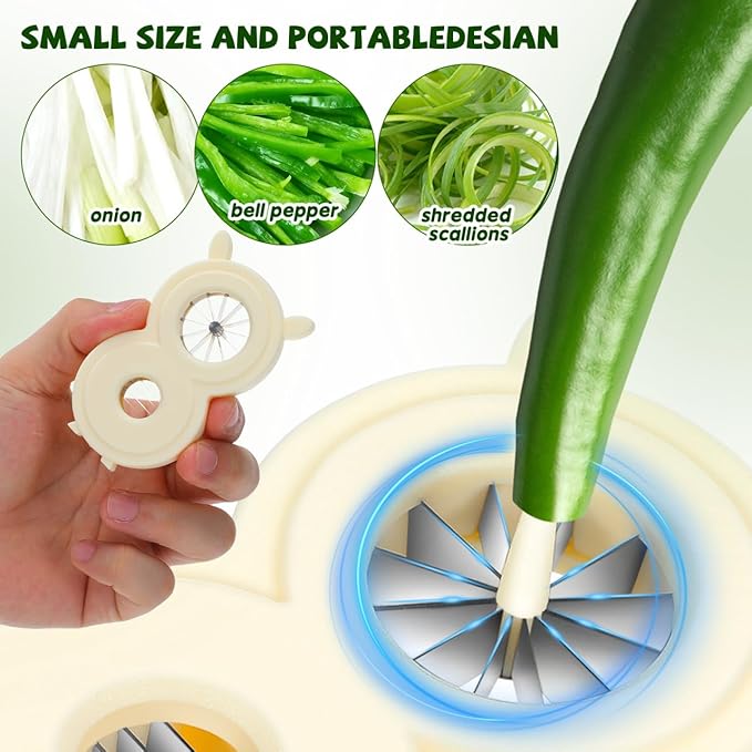 PRETYZOOM Kitchen Scallion Shredder Knife Multi-Function Vegetable Slicer Food-Grade Plastic Easy to Clean for Home Cooking and Meal Prep