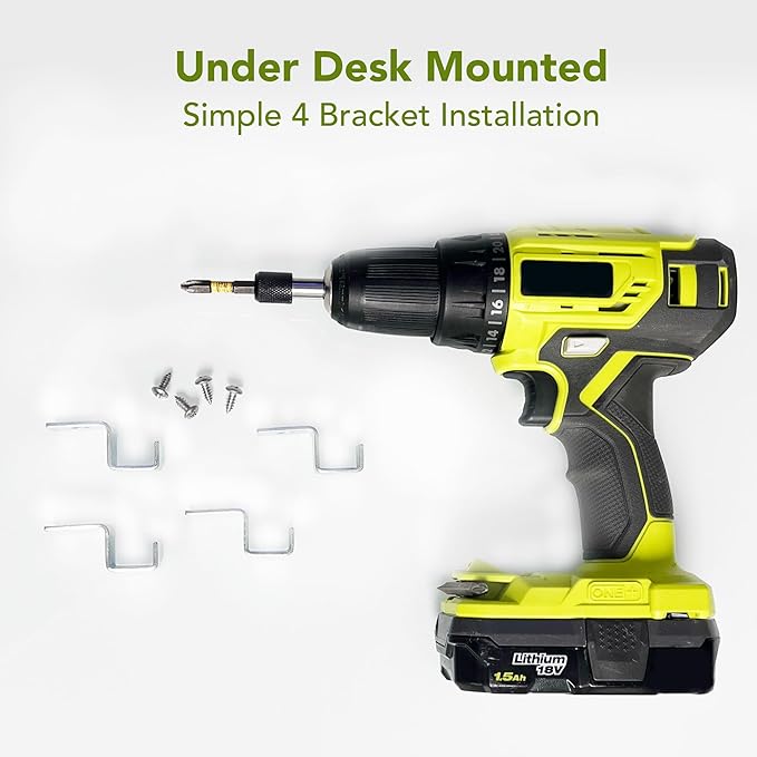 PERFECT POSTURE Mesh Cable Organizer – Under Desk Cable Management with Adjustable Straps, Flexible Mesh, Easy-Access Design, & Standing Desk Compatible – 37.4” (White)