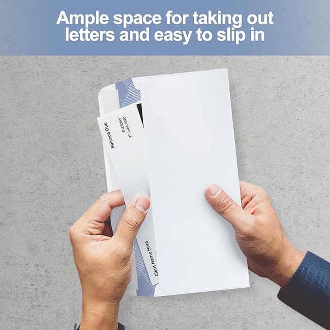 #10 Security Self-Seal Envelopes, PANDRI Windowless Business Mailing Envelopes, Security Tint Pattern for Secure Mailing, Invoices and Statements, Size 4-1/8 x 9-1/2 Inch - 24 LB - 500 Count